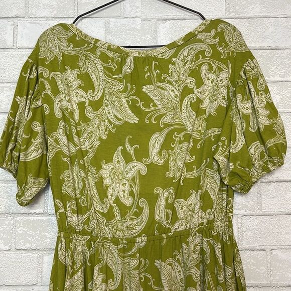 Anthropologie Daily Practice Mini Dress Green Floral Paisley Print S NWT - Picture 7 of 11
